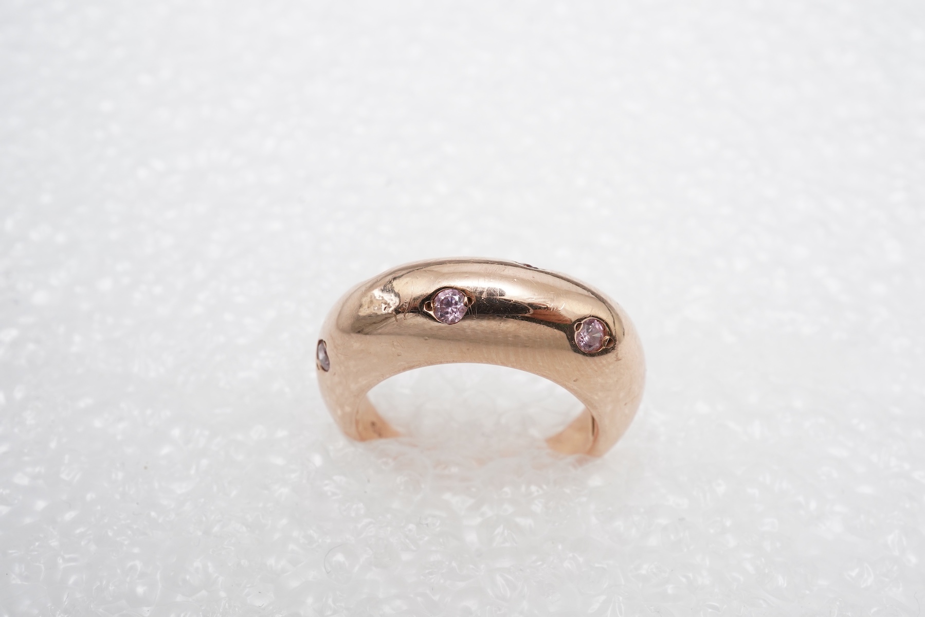 A pink tourmaline ring